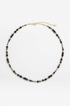 Collier Vénus Minuit à plat avec son fermoir, pyrite, spinelle et quartz fumé