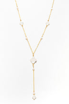 Swan Long Tie Necklace - Mother of Pearl