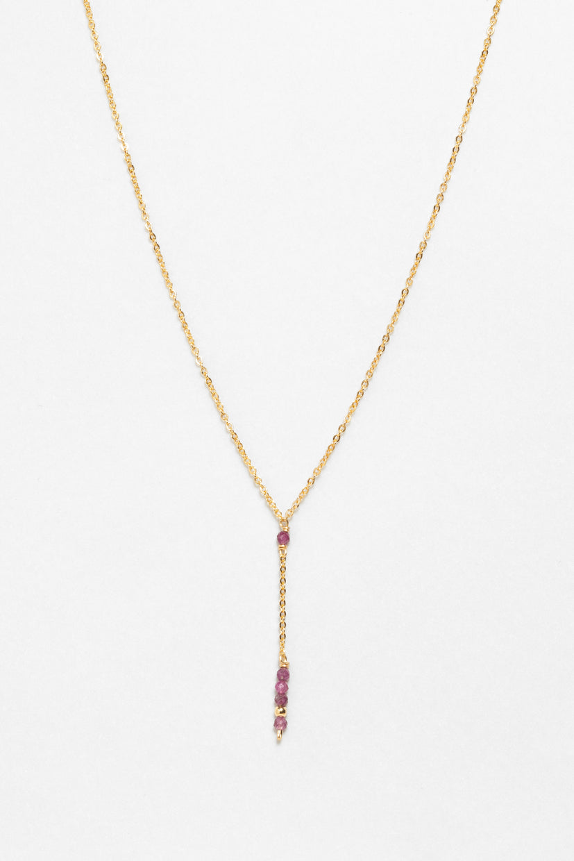 Théa long necklace - Ruby
