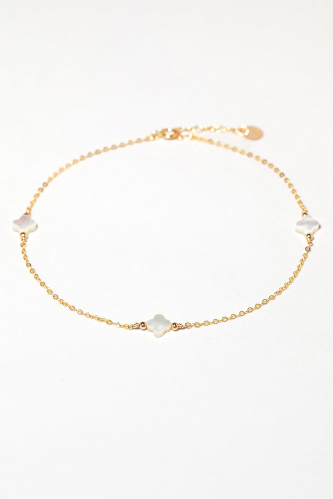 Swan Ankle Chain - Mother of Pearl