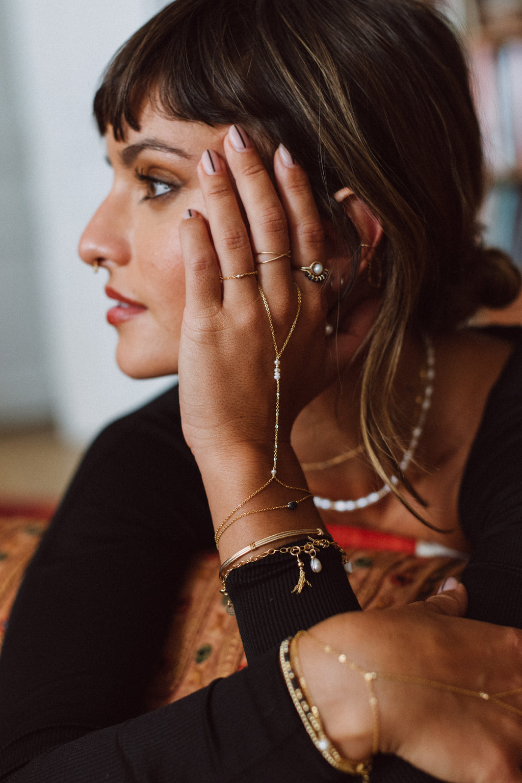 Théa hand jewel - Cultured pearls