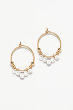 Mini lace creoles - Cultured pearls