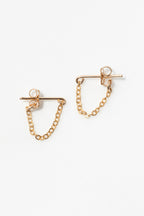 Boucles d'oreilles chaînette Essentiel à plat, chaîne d'or laminé