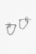 Boucles d'oreilles chaînette Essentiel à plat en argent 925