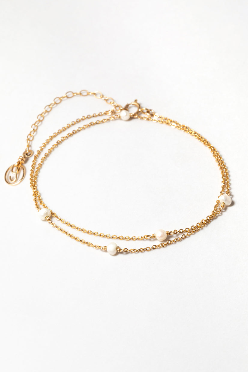 Satellite Necklace-Bracelet - Cultured pearls