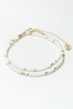 Collier-bracelet Queen à plat, perles de culture et perles d'or alternées