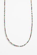 Collier-bracelet Queen Précieuse à plat, pierres multicolores de 2 mm