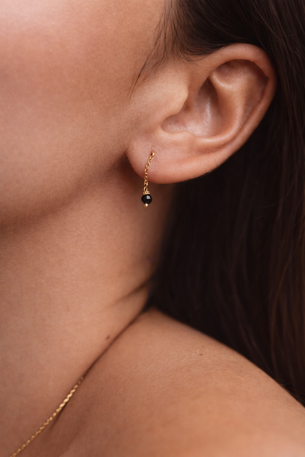 Chain earrings - Agate
