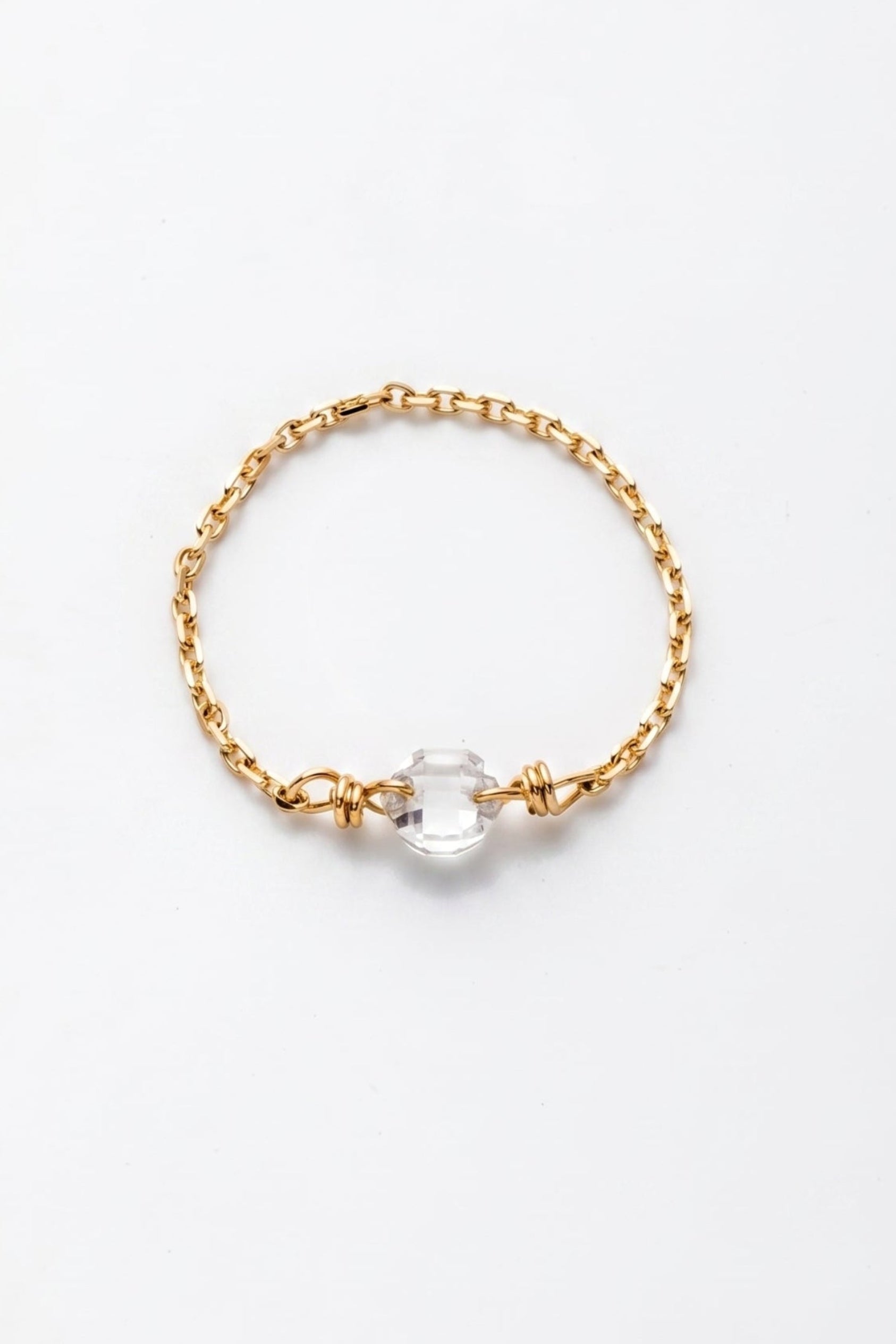 Oriana Chain Ring - 18K Gold - White Diamond