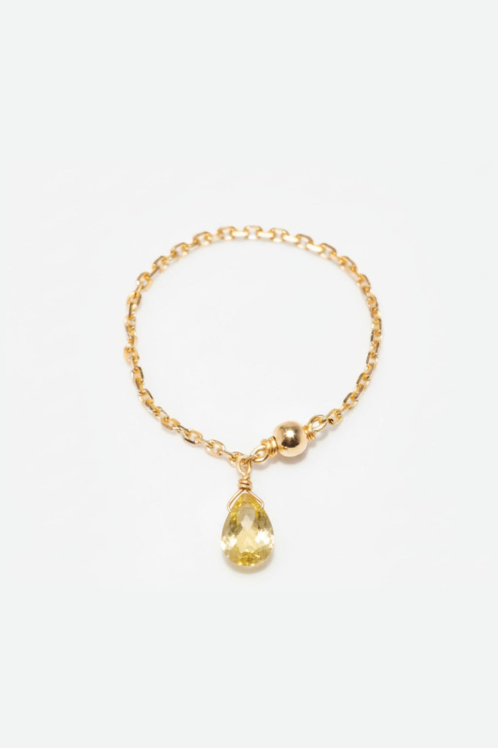 Mia tassel chain ring - 750‰ gold Sapphire of your choice