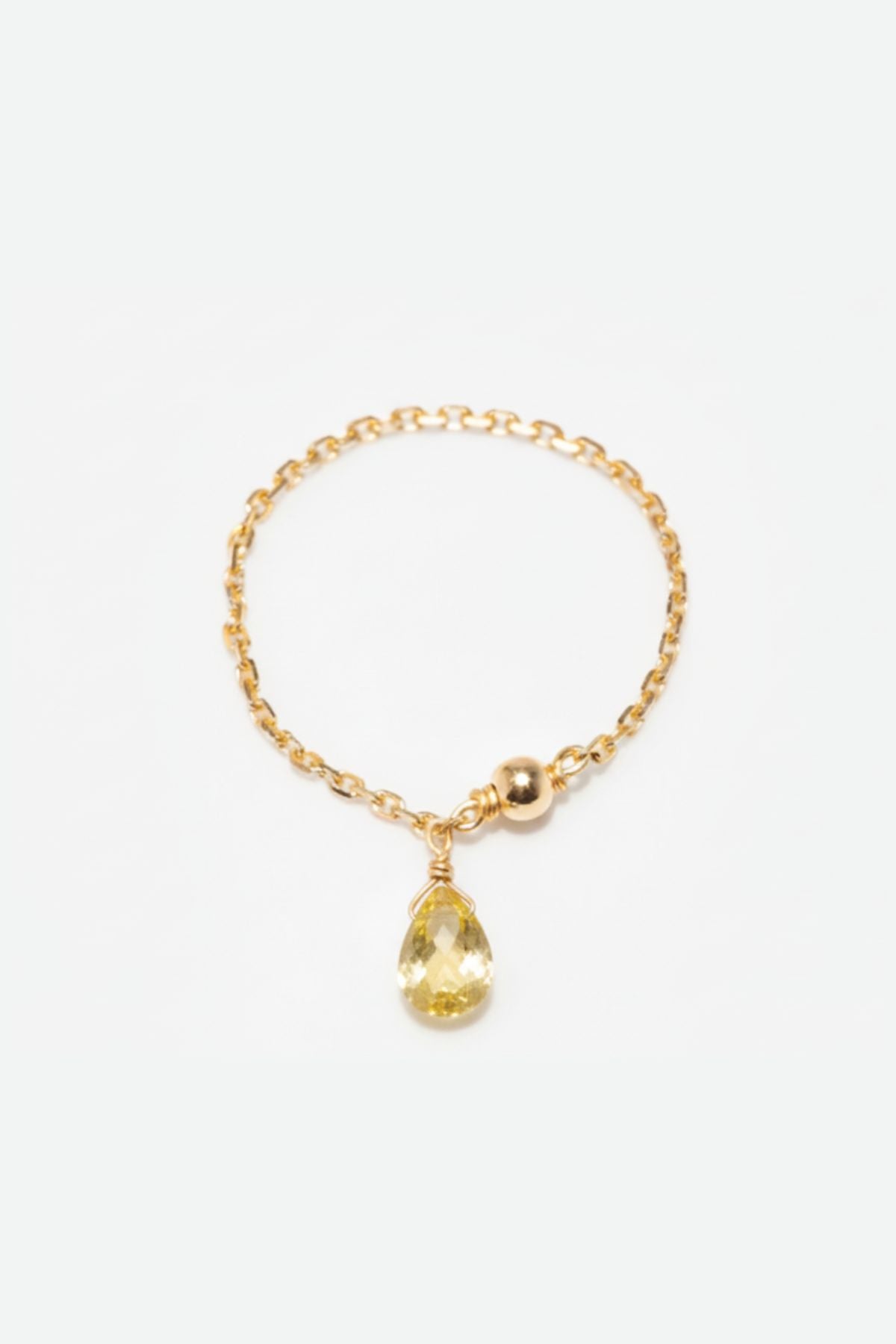 Mia tassel chain ring - 750‰ gold Sapphire of your choice