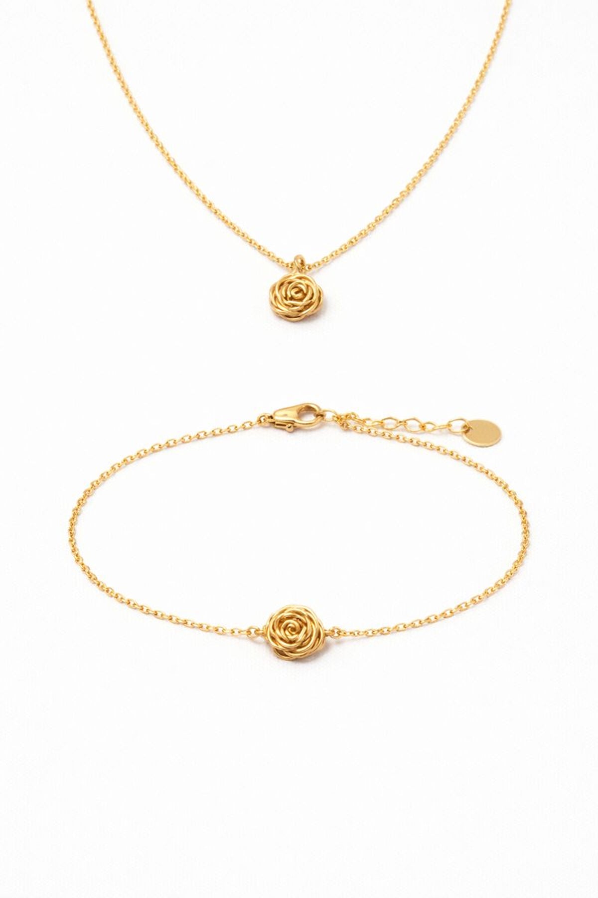 Rose Gold Necklace and Bracelet Set