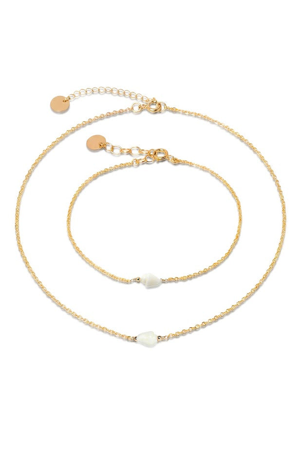 Stella Necklace and Bracelet Gift Set - Seashell