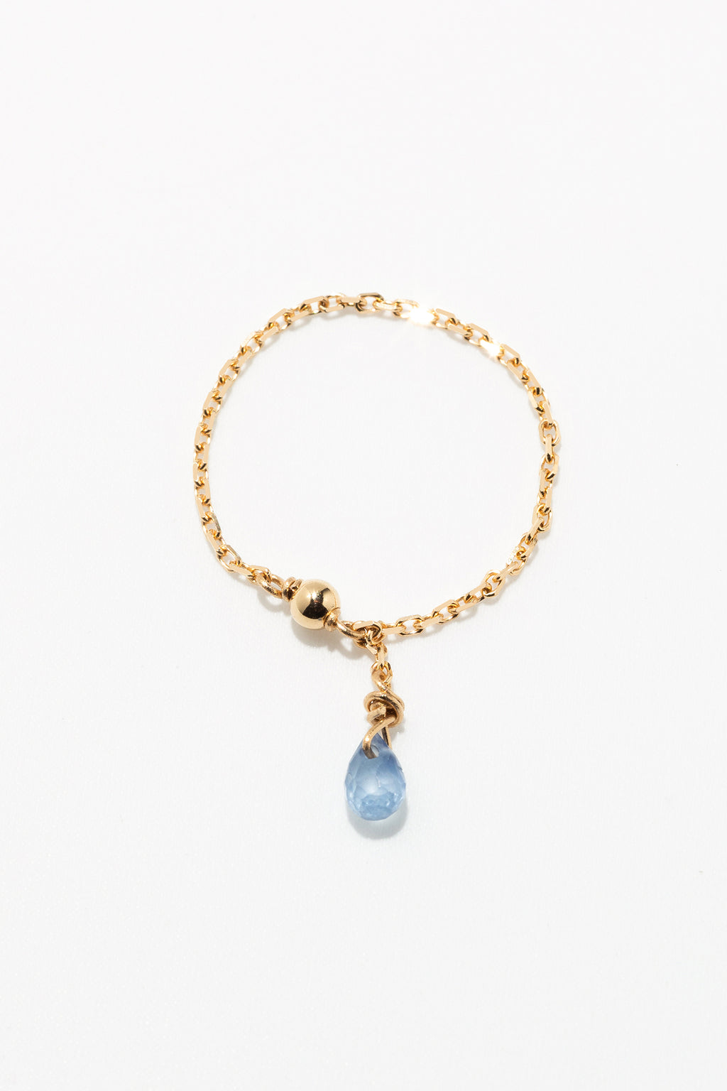 Mia tassel chain ring - 750‰ gold Sapphire of your choice