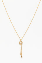 Daisy tie necklace - Cultured pearl