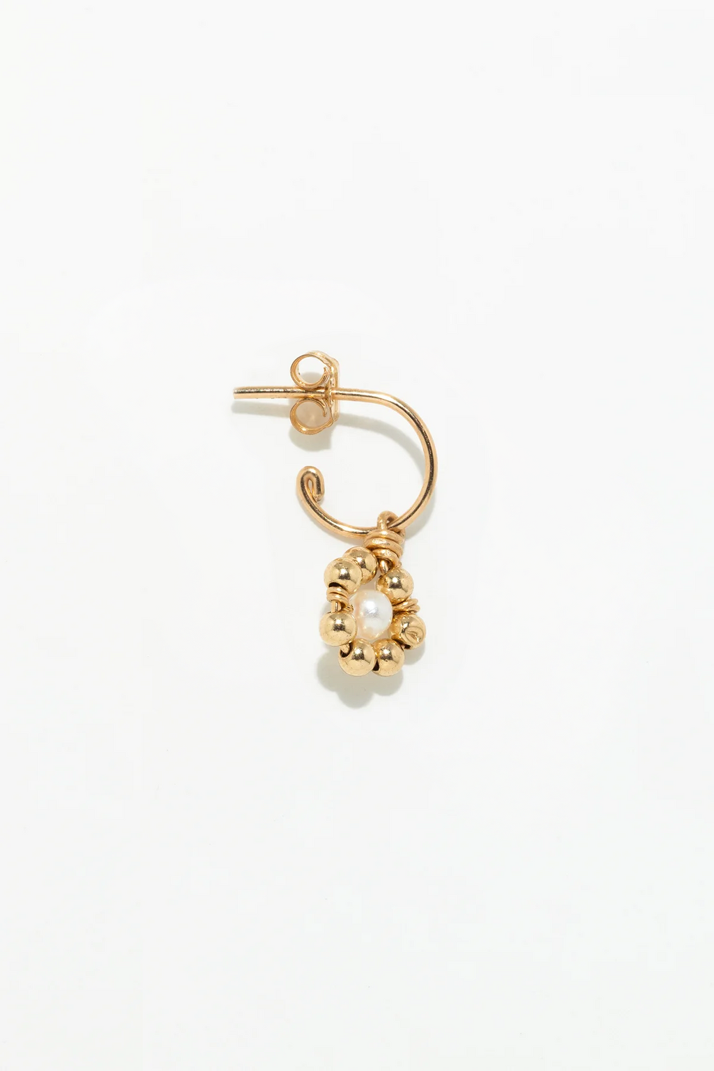 Daisy Creole Earrings - Cultured Pearl