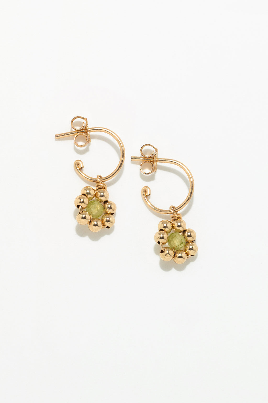 Daisy Creole Earrings - Peridot