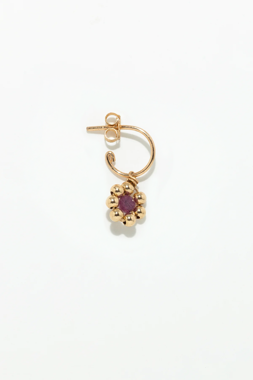 Daisy - Ruby Creole Earrings