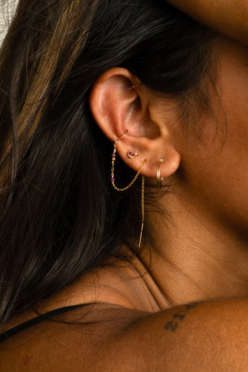Celestial ear cuff - Ruby