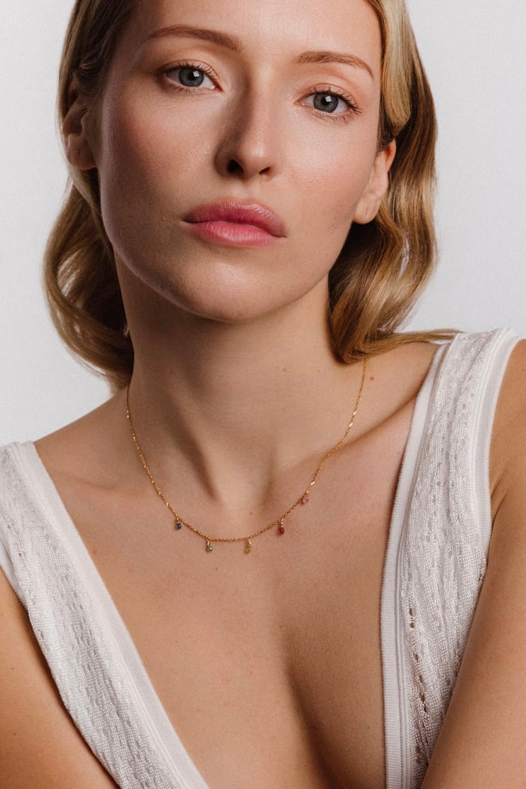 Sofia Necklace – 750‰ Gold – Multicolored Sapphire