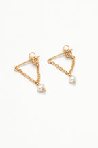 Chain earrings - Cultured pearls