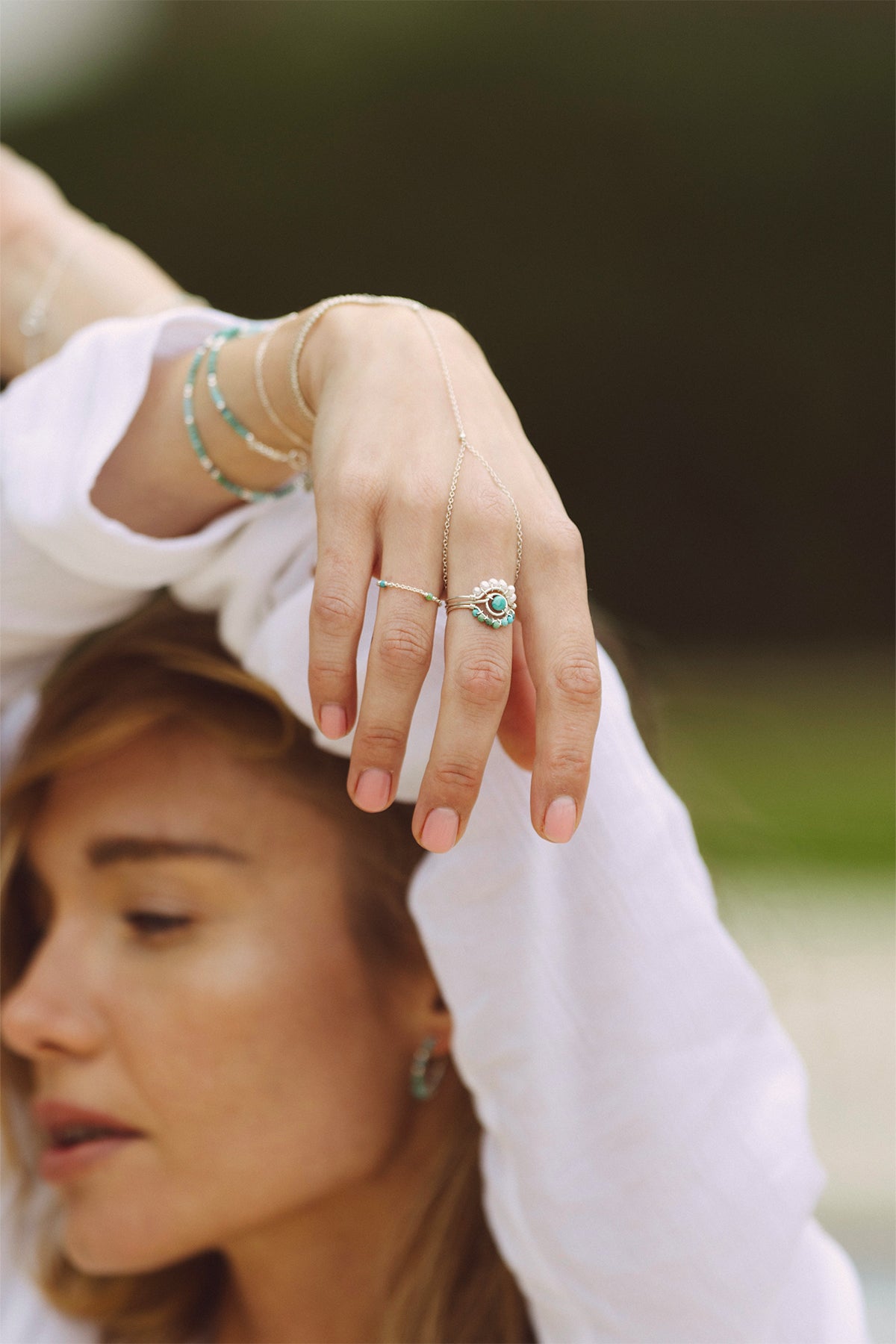 Swan Ring - Turquoise Silver