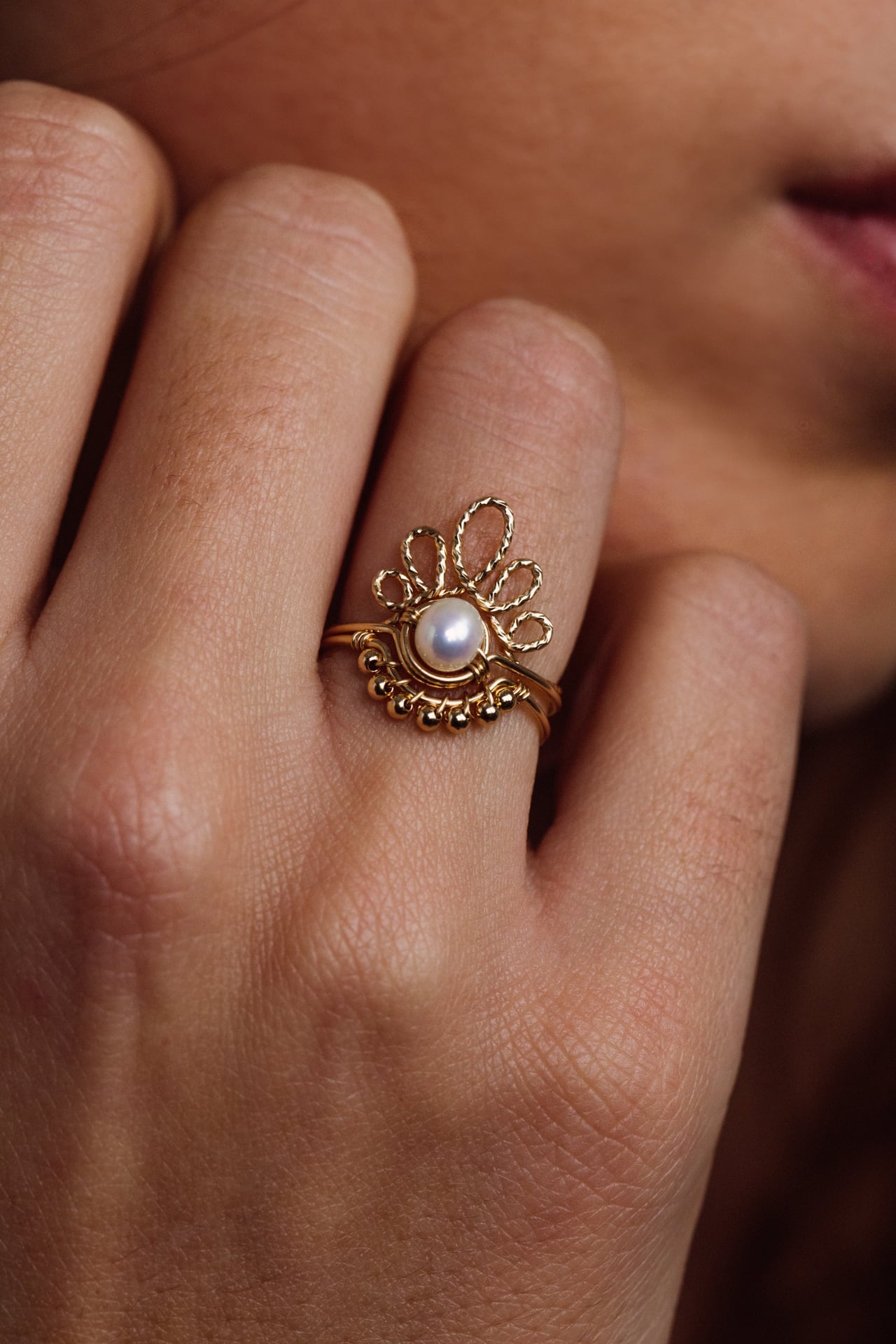 Half Moon Lace Ring