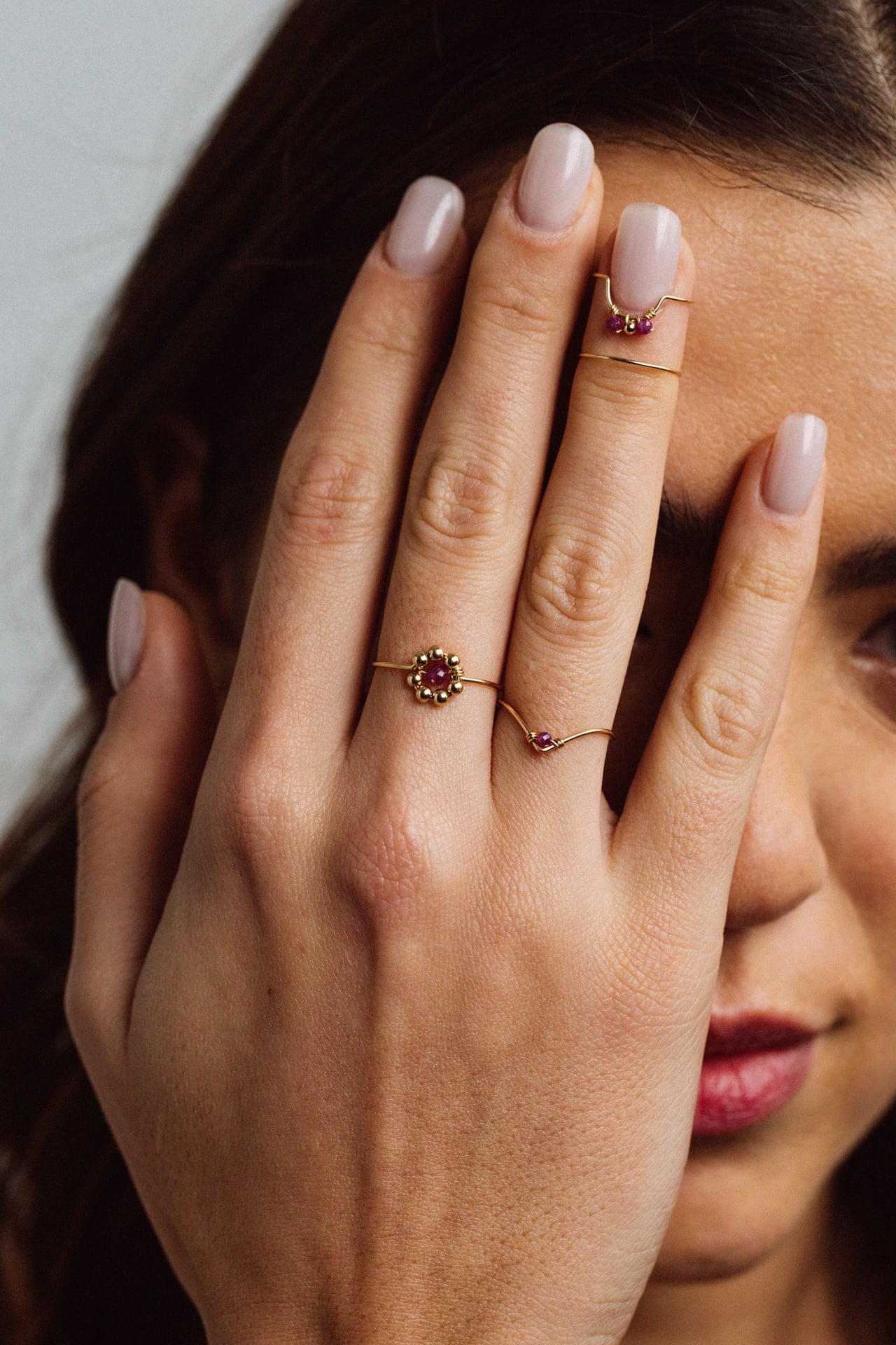 Weaving Nail Ring - Ruby