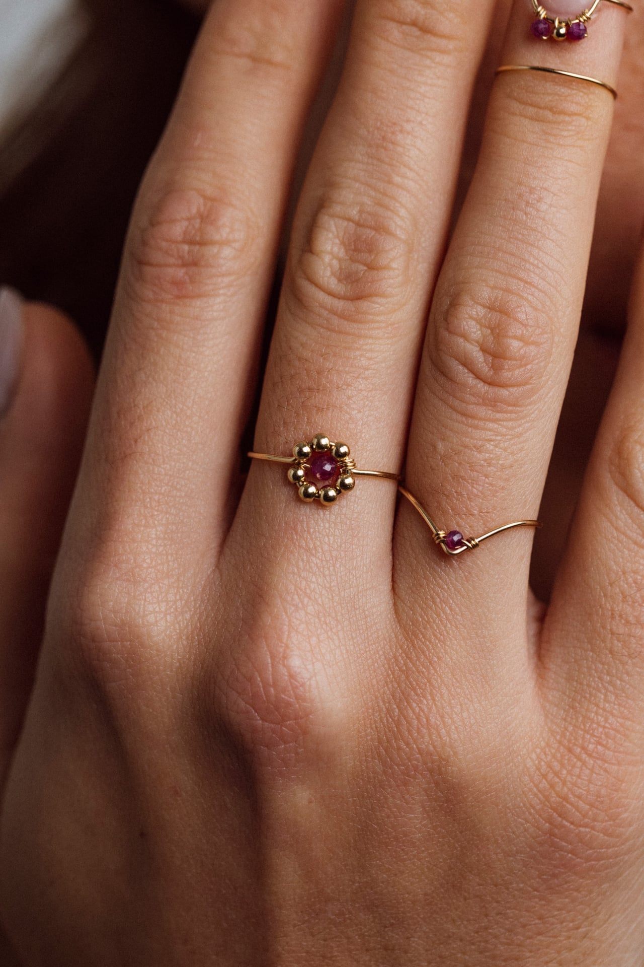 Chevron Ring - Ruby