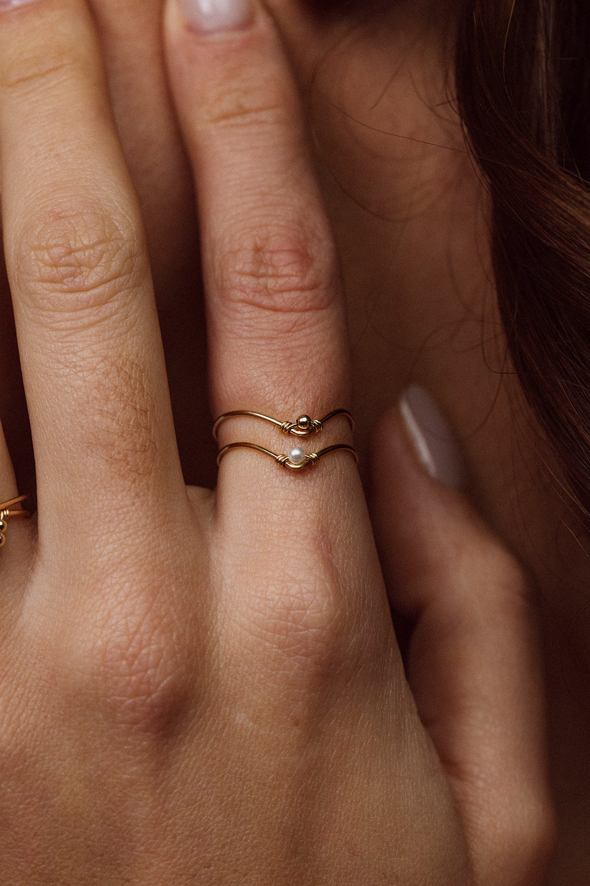 Chevron Ring - Cultured Pearl