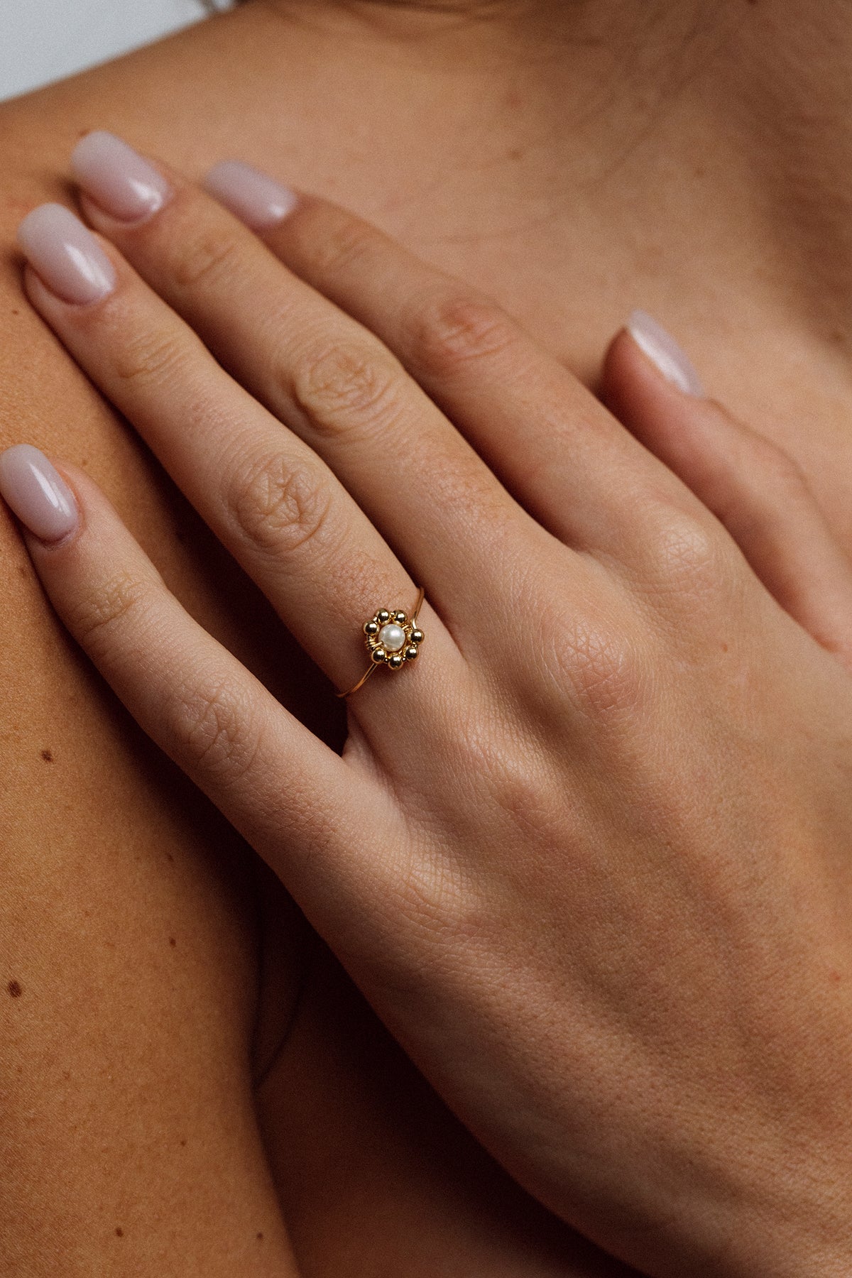 Daisy Ring - Cultured Pearl