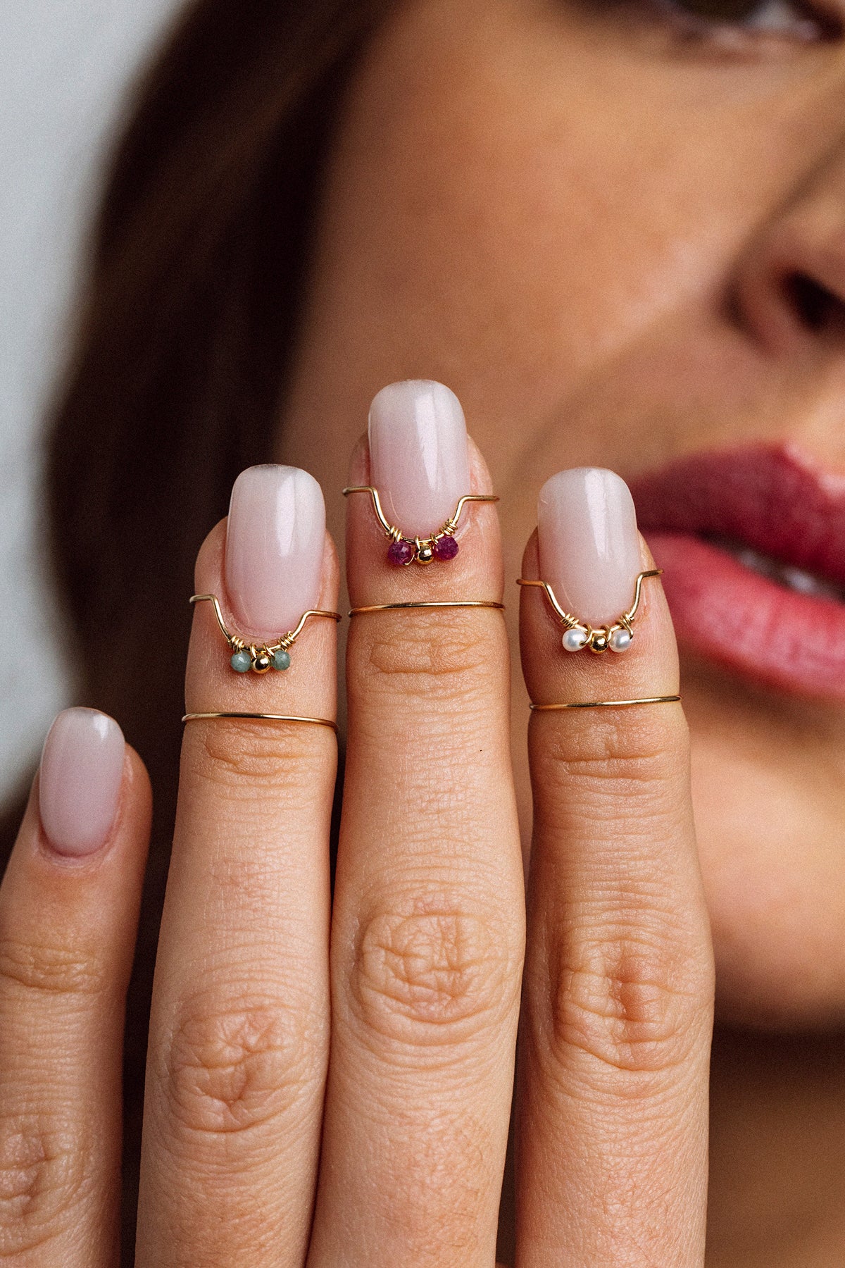 Weaving Nail Ring - Emerald