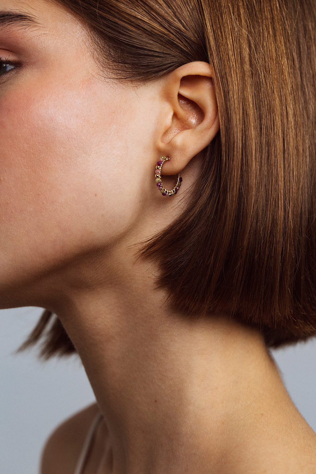 Medium-sized Frida Creole earrings - Liberty