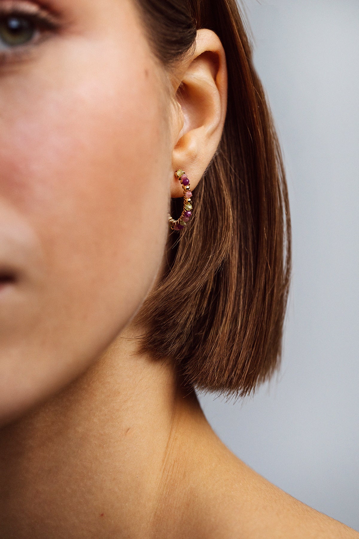 Medium-sized Frida Creole earrings - Liberty