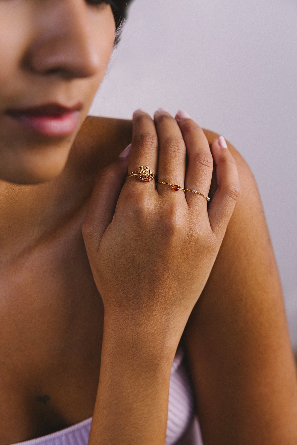 Frida Ring - Orange Garnet
