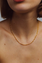 Satellite double chain necklace