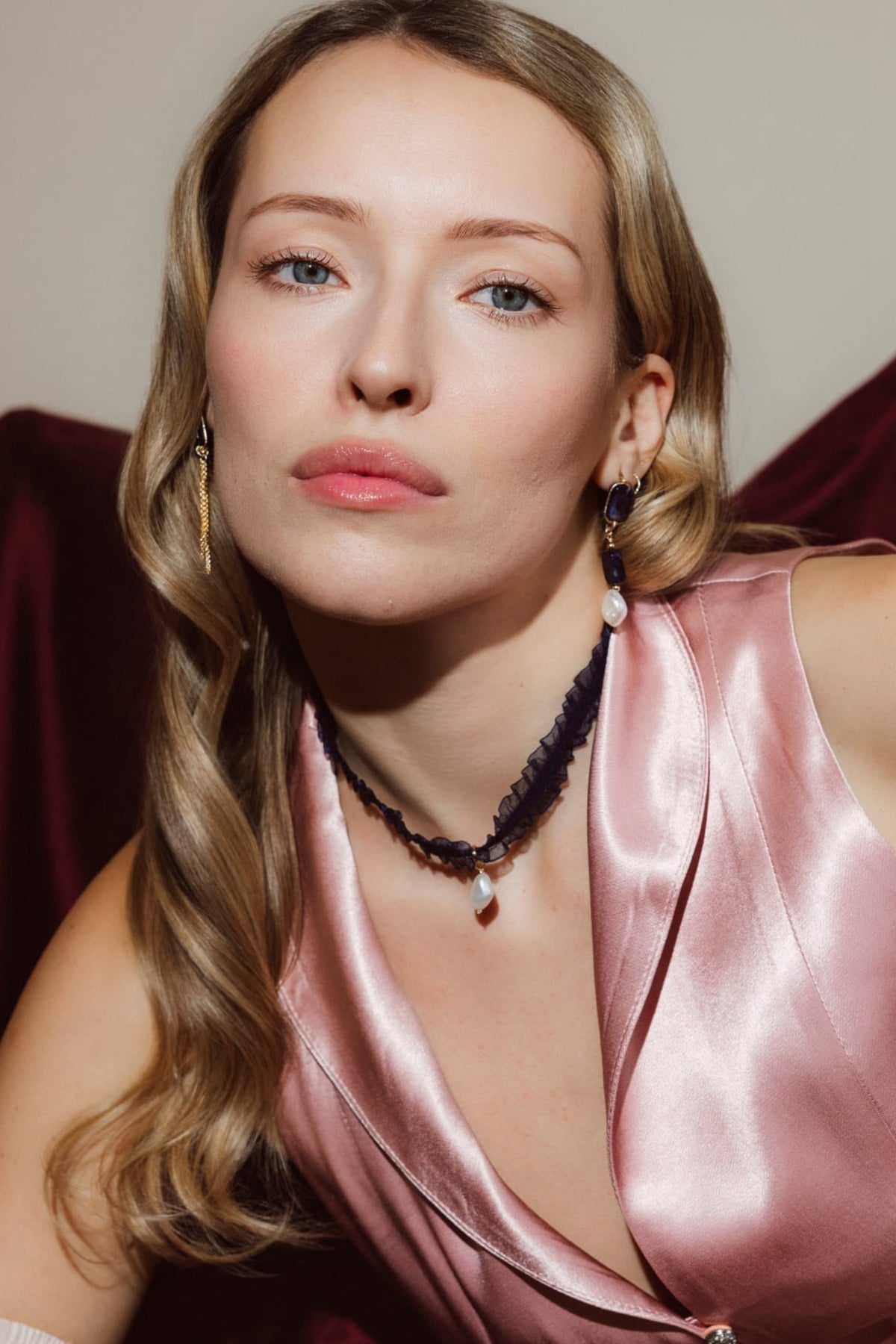 Madeleine Necklace - Dark Blue
