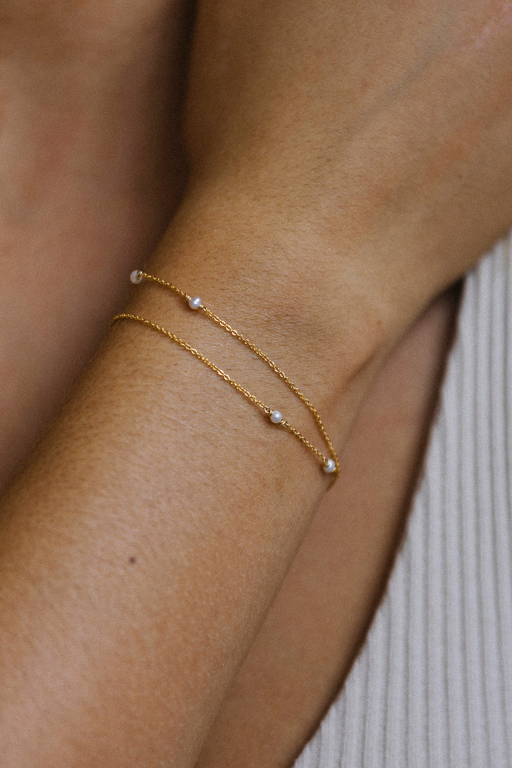 Satellite Necklace-Bracelet - Cultured pearls