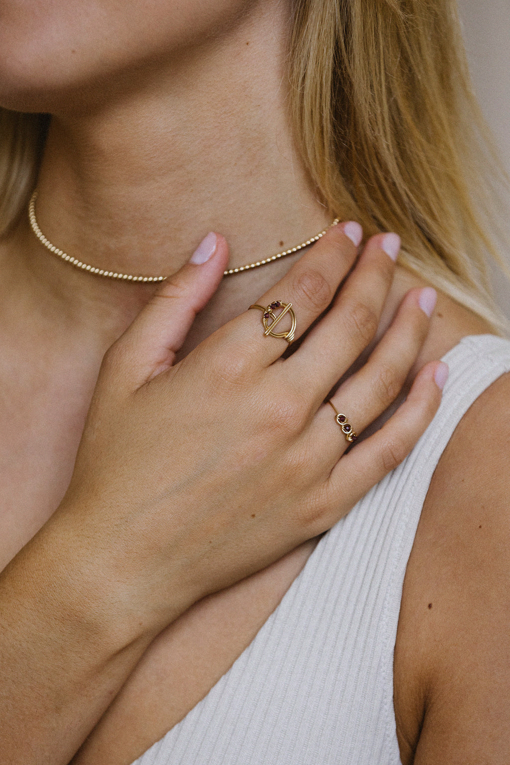 Gold Ring - Garnet