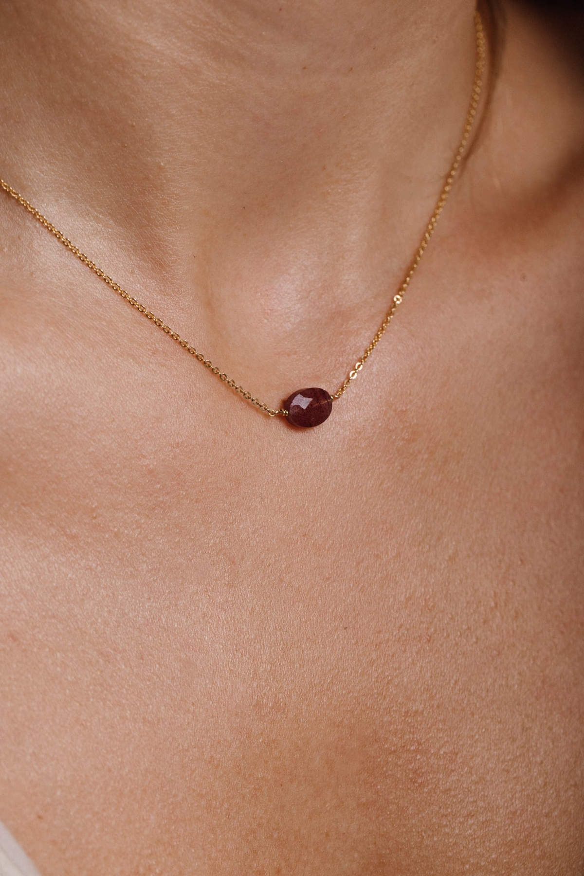 Victoire Necklace - Pink Strawberry Quartz