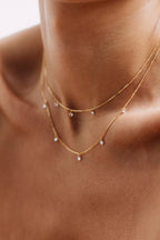 Sofia long tassel necklace - 750‰ gold White diamond
