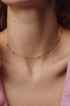 Satellite Necklace-Bracelet - Ruby