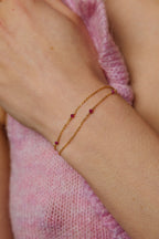 Satellite Necklace-Bracelet - Ruby