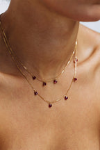 Sofia short tassel necklace - 750‰ Gold Ruby