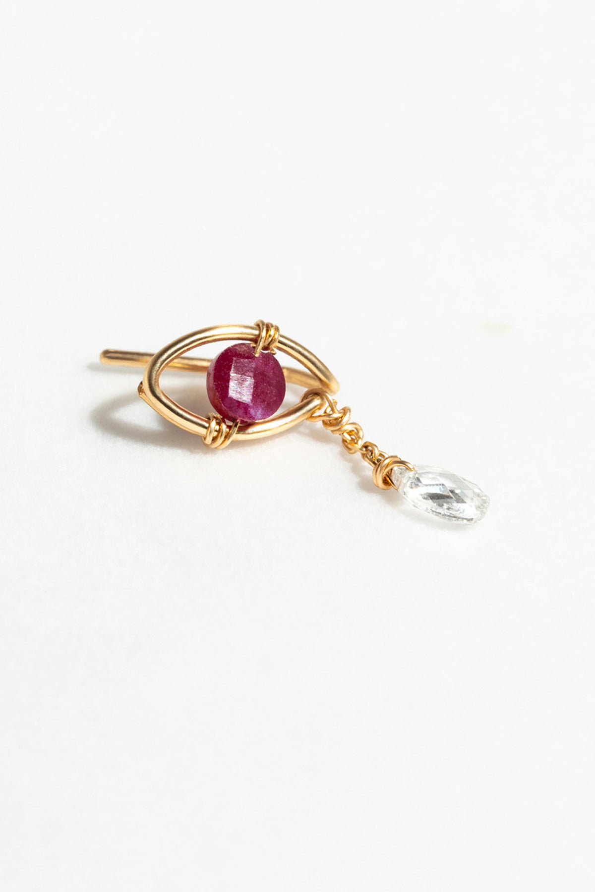 Kamsa tassel climber - Gold 750‰ Ruby