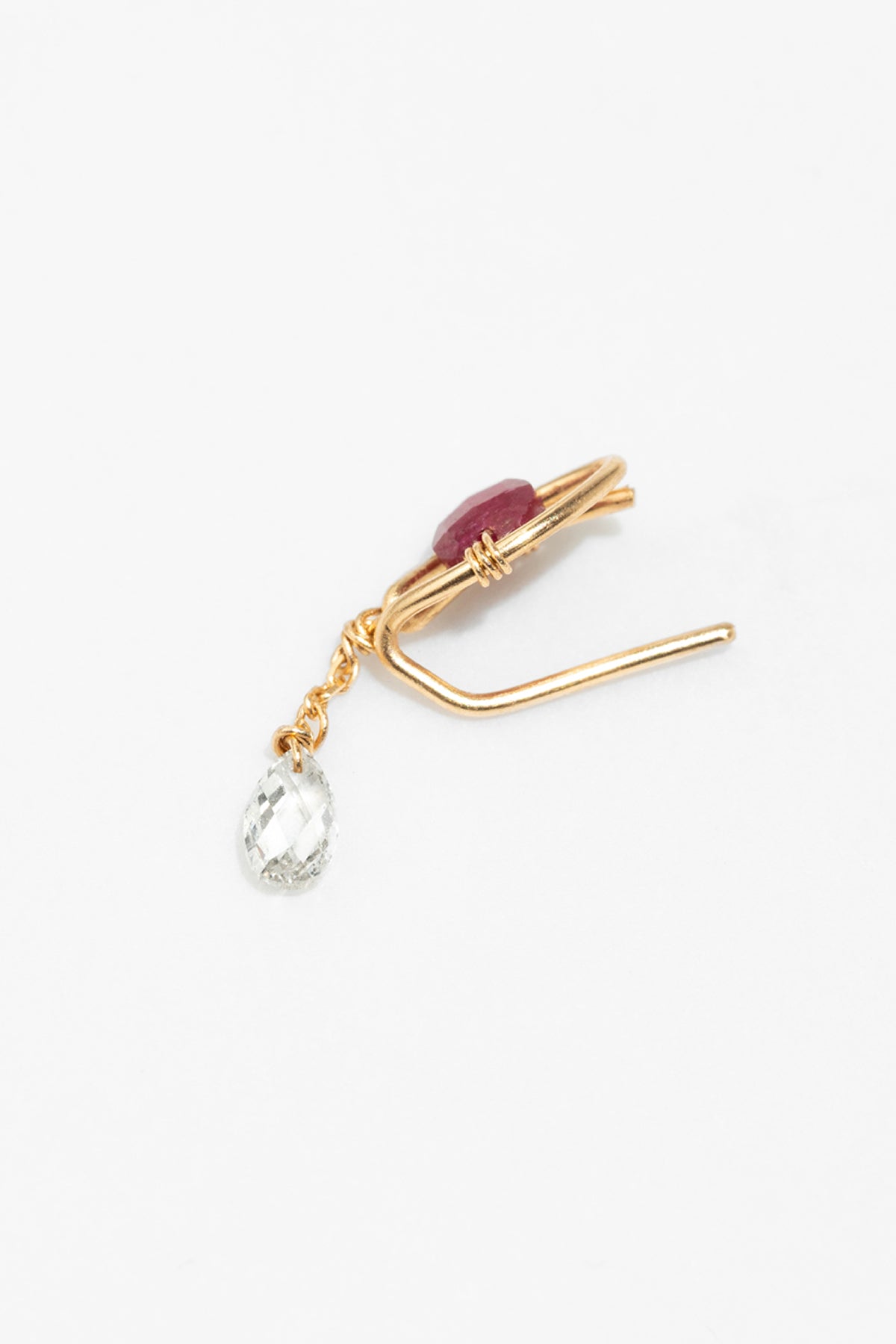 Kamsa tassel climber - Gold 750‰ Ruby