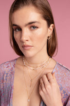 Daisy tie necklace - Cultured pearl