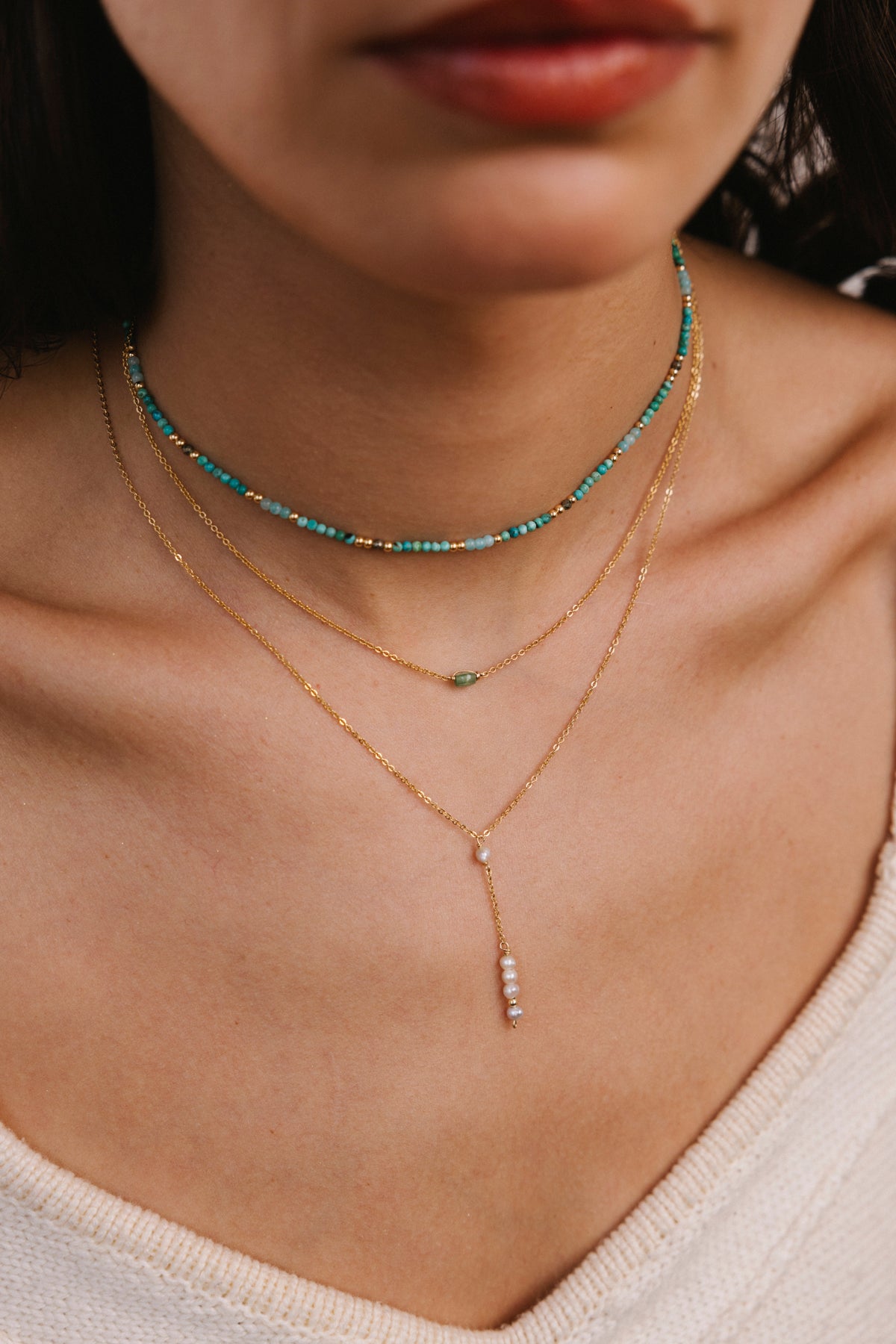 Théa long necklace - Cultured pearl