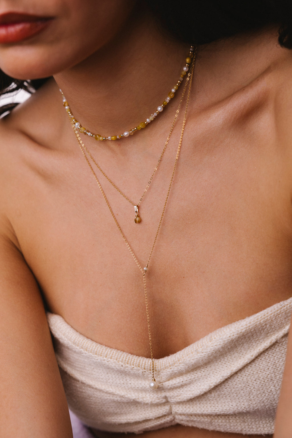 Vice versa necklace - Cultured pearl