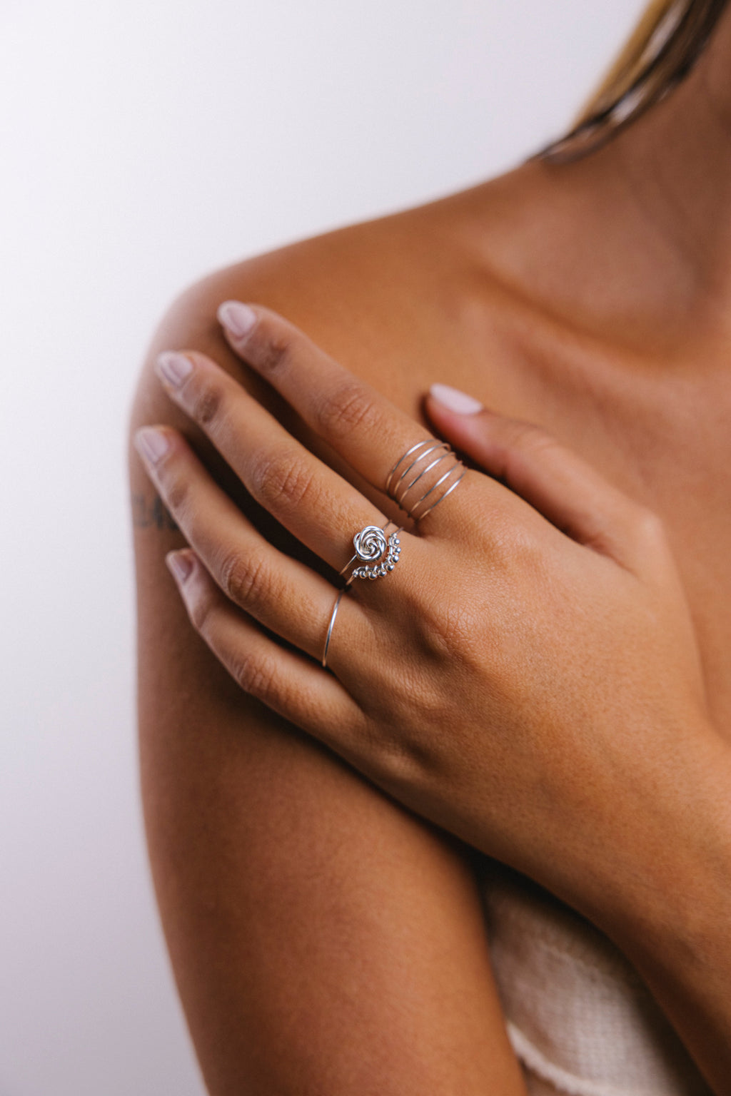 Twisted flower ring - Silver